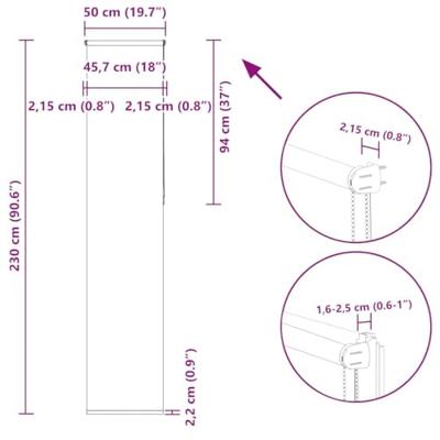 VidaXL Rolgordijn verduisterend 50x230 cm stofbreedte 45,7cm geel