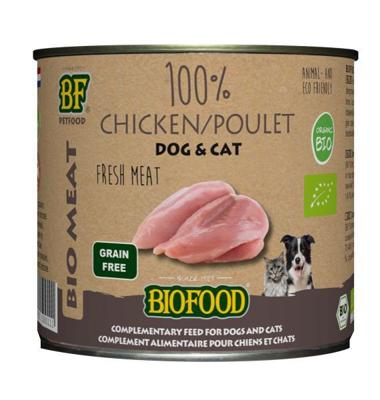 BF Petfood Biofood Organic 100% kippenvlees natvoer hond & kat (blik 200g) 12 x 200 g BF Petfood Biofood Organic 100% kippenvlees natvoer hond & kat (blik 200g) 12 x 200 g