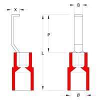 Weidmüller 1233340000 Haakkabelschoen Haakvormig 0.5 mm² 1.5 mm² Deels geïsoleerd Rood 100 stuk(s) Piece - thumbnail