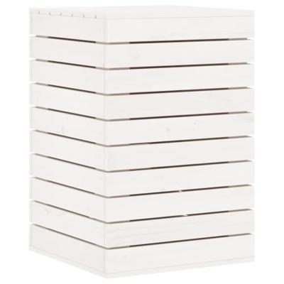 VidaXL Wasmand 44x44x66 cm massief grenenhout wit VidaXL Wasmand 44x44x66 cm massief grenenhout wit