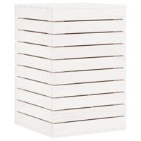 Wasmand 44x44x66 cm massief grenenhout wit - thumbnail