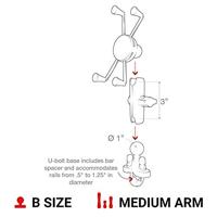 Ram X-Grip Large Phone Mount with Handlebar U-Bolt Base - Medium - thumbnail