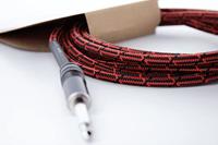 Cordial 14785 Jackplug Instrumenten Aansluitkabel [1x Jackplug male 6,3 mm (mono) - 1x Jackplug male 6,3 mm (mono)] 5 m Zwart, Rood Textielmantel - thumbnail