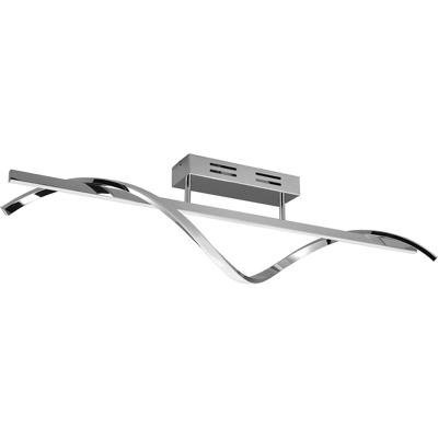 LED Plafondlamp 26W - Natuurlijk Wit 4000K - Dimbaar - Chroom - Rechthoekig