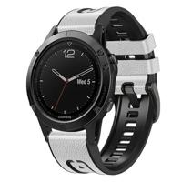 By Qubix - leer + siliconen bandje - Wit - Compatible met Garmin Fenix 8-51mm - Compatible Garmin bandje - thumbnail