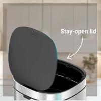 Afvalbak Desq Touch 30 liter RVS zilver - thumbnail