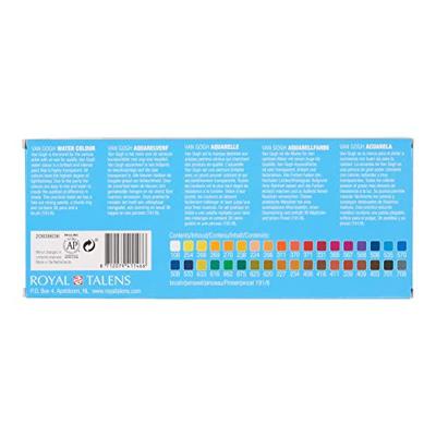 Van Gogh • aquarelverf set in metalen blik met 36 kleuren in halve napjes + 1 penseel