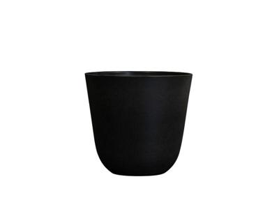 TS Collection bloempot palermo kunststof 23x22cm zwart