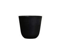 TS Collection bloempot palermo kunststof 23x22cm zwart - thumbnail