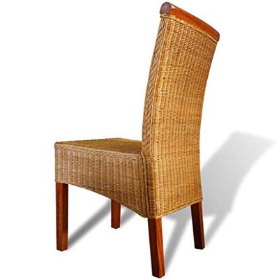 Eetkamerstoelen 2 st natuurlijk rattan bruin