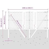 VidaXL Afrasteringspaal zilver 25 x 0,8 m (50 mm gaas) staal - thumbnail