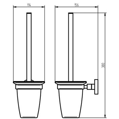 Haceka Kosmos Closetborstelgarnituur 9,3x10,8x37,2 cm Chroom