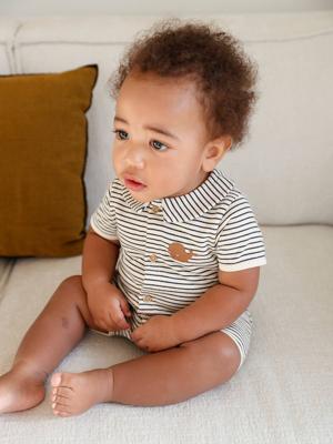 Gestreept boxpakje nachtblauw Gestreept boxpakje nachtblauw