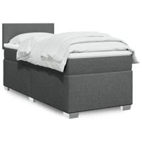 Boxspring met matras stof donkergrijs 90x190 cm - thumbnail