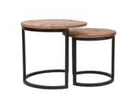 LABEL51 Salontafel 'Duo' Bruin Mangohout, Set van 2 stuks - thumbnail