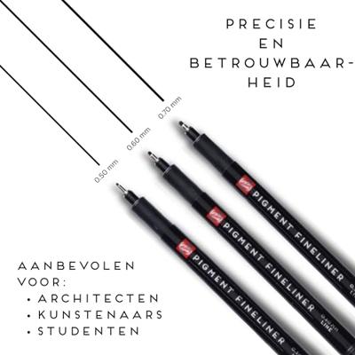 Talens • pigment fineliner set vet, 3 stuks