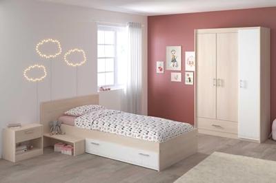 Kledingkast Charly 3-deurs - acaciakleur - 180x112x52 cm