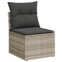 6-delige Loungeset met kussens poly rattan lichtgrijs - thumbnail