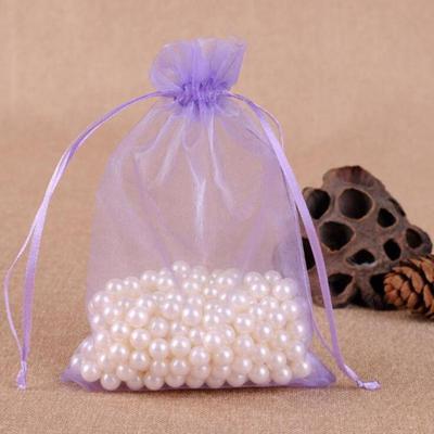 100 PCS geschenk zakken sieraden organza zakje bruiloft verjaardag partij drawable zakjes Gift Bag grootte: 10x15cm (licht paars)