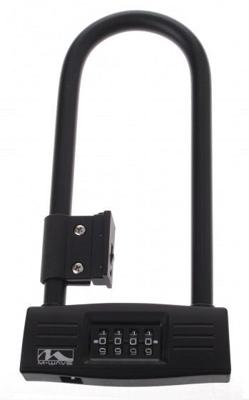 Messingschlager M-wave beugelslot met code en houder 124 mm. x 260 mm. zwart