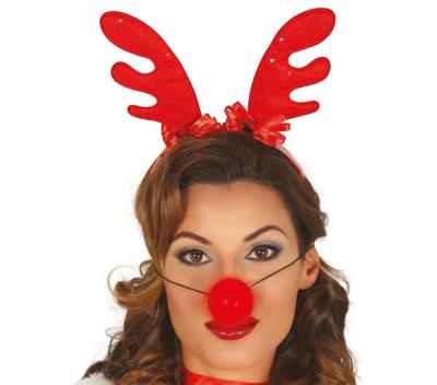 Kerst Diadeem Met Lichtgevende Rendierneus