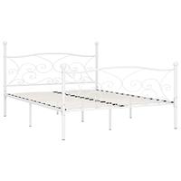 Bedframe met lattenbodem metaal wit 200x200 cm - thumbnail