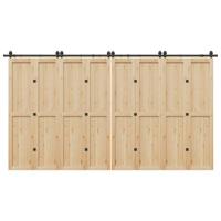 Doos met onderdelen voor schuifdeur 400 cm staal zwart - thumbnail