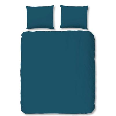 HIP Dekbedovertrek "uni dessin" - Petrol - (140x200/220 cm) - Katoen Satijn