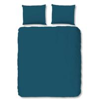 HIP Dekbedovertrek "uni dessin" - Petrol - (140x200/220 cm) - Katoen Satijn - thumbnail