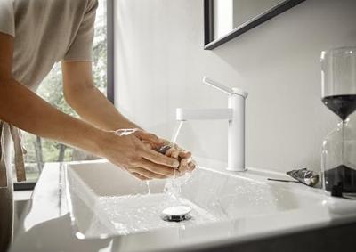 Hansgrohe Wastafelmengkraan Finoris Eengreeps 110 met PushOpen Waste Mat Wit