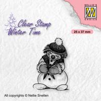 Nellie's Choice • winter time clear stempels shy snowman - thumbnail