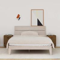 Nachtkastjes 2 st 40x34x55 cm massief grenenhout honingbruin - thumbnail