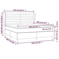 Boxspring met matras fluweel zwart 160x200 cm - thumbnail