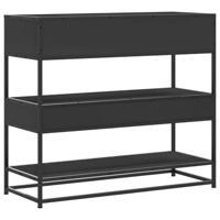 Wandtafel 90x35x80 cm bewerkt hout zwart - thumbnail