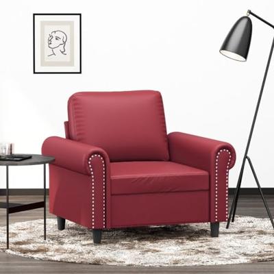 Fauteuil 60 cm kunstleer wijnrood