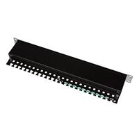 LogiLink NP0057 16 poorten Patchpaneel 483 mm (19) CAT 6 1 HE Zwart - thumbnail