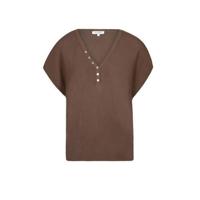 Morgan fijngebreide top kaki - thumbnail