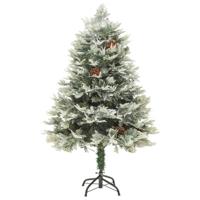 Kerstboom met LED en dennenappels 150 cm PVC en PE groen - thumbnail