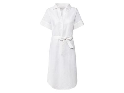 esmara Dames linnen-maxi-jurk (36, Wit)