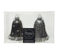 Klok glas d6,50h8 cm warm grijs a2 2st Decoris - Decoris - thumbnail