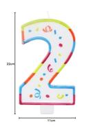 Grote kaars 2 jaar met houder - thumbnail