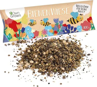 OwnGrown Bijenweide bloemenmix 100G premium bijenzaden voor kleurrijke hommel- en bijenweiden bijenvriendelijke bloemzadenmix bloemenweidezaden - eenj