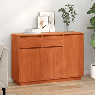 Dressoir met lade Wasbruin 110 x 34 x 75 cm Massief grenenhout