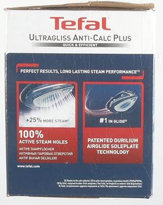 Tefal fv6830 ultragliss anti-calc plus stoomstrijkijzer blauw/zilver Tefal fv6830 ultragliss anti-calc plus stoomstrijkijzer blauw/zilver