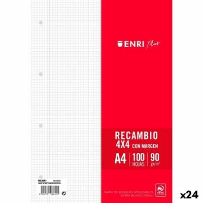 Vervangingsbladen/-messen ENRI Wit A4 100 Lakens (24 Stuks)