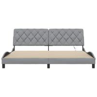 Bedframe met LED zonder matras stof 200x200 cm lichtgrijs - thumbnail