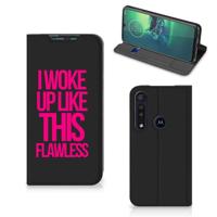 Motorola G8 Plus Hoesje met tekst Woke Up - Origineel Cadeau Zelf Maken - thumbnail