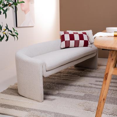 WOOOD Eetkamerbank 'Zone' Geweven, 160cm, kleur Beige WOOOD Eetkamerbank 'Zone' Geweven, 160cm, kleur Beige