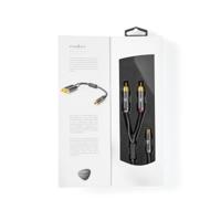 Subwooferkabel | 2x RCA Male - RCA Female | Gun Metal Grey | Gevlochten kabel - thumbnail