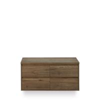 Porto Badmeubelset 120 cm - 4 laden Tabacco - Wastafel Bovenblad Tabacco - thumbnail